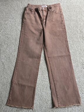 Risen Women’s High-Rise Straight Jeans in Dusty Brown